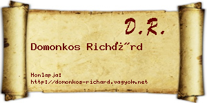 Domonkos Richárd névjegykártya